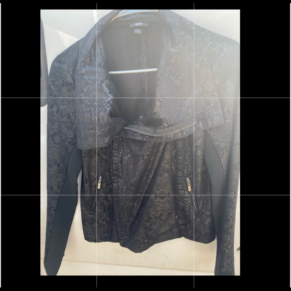Mosaico Waterfall Snake Print Moto Jacket